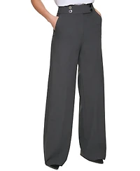 Calvin Klein Women's Whitney Button Front Wide Leg Pants