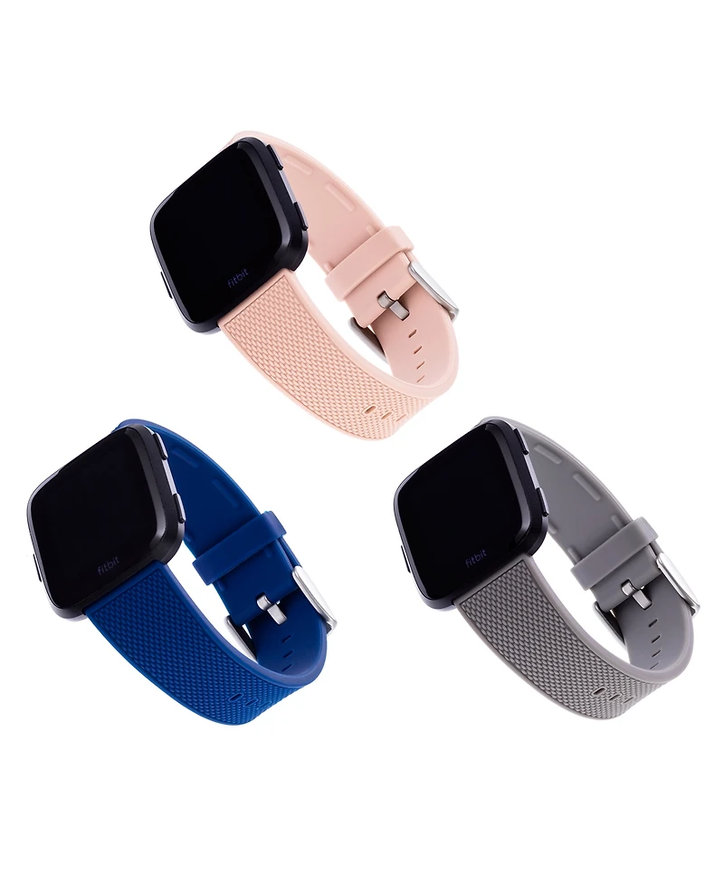 WITHit Silicone Woven Band 3-Pack designed for Fitbit Versa 3 & 4 and Sense & Sense 2