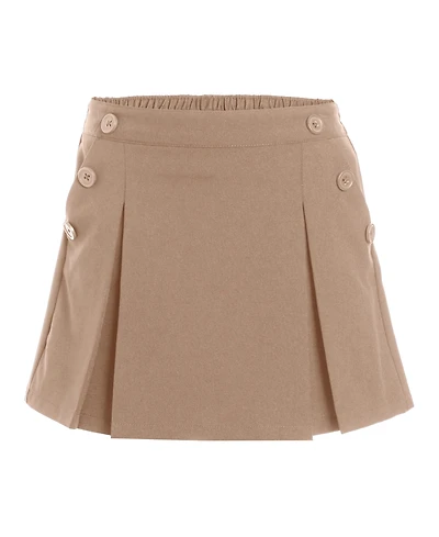 Nautica Big Girls Uniform Button Pockets Elastic Waist Scooter Skorts