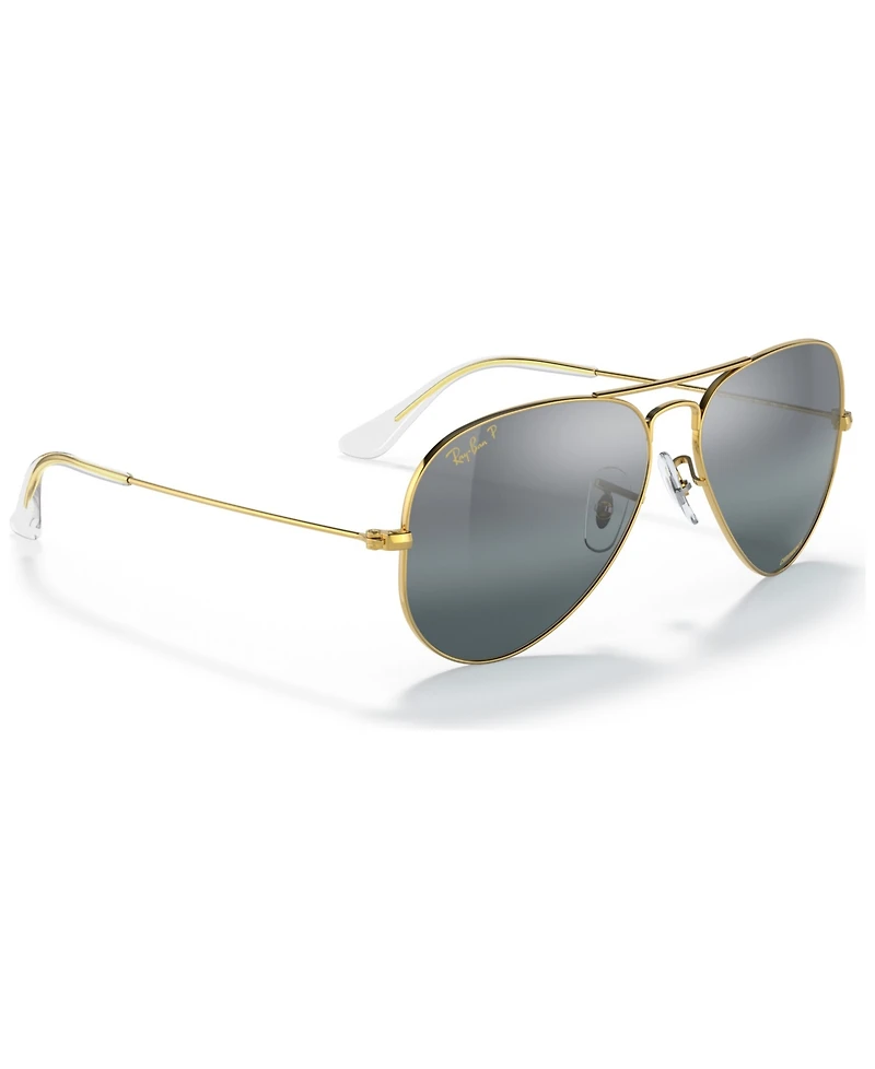 Ray-Ban Unisex Polarized Sunglasses, RB3025 Aviator Large Metal