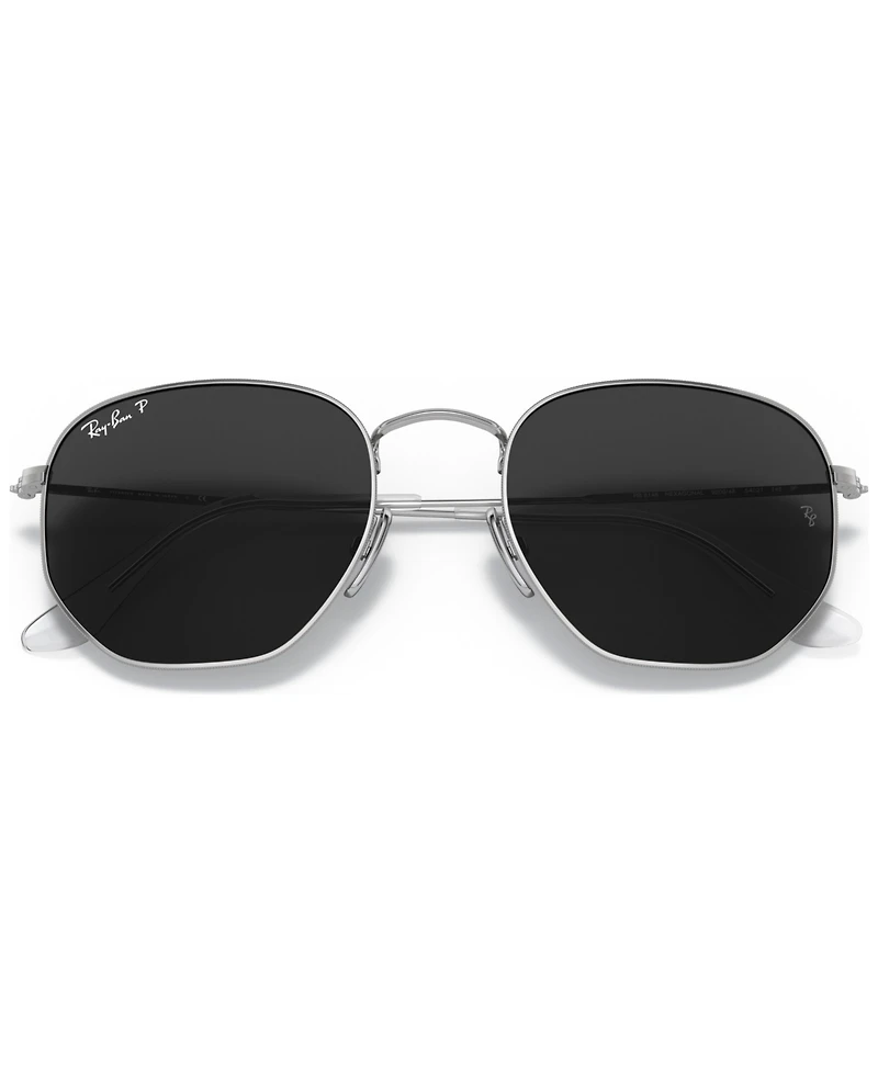 Ray-Ban Unisex Titanium Polarized Sunglasses, RB8148 Hexagonal