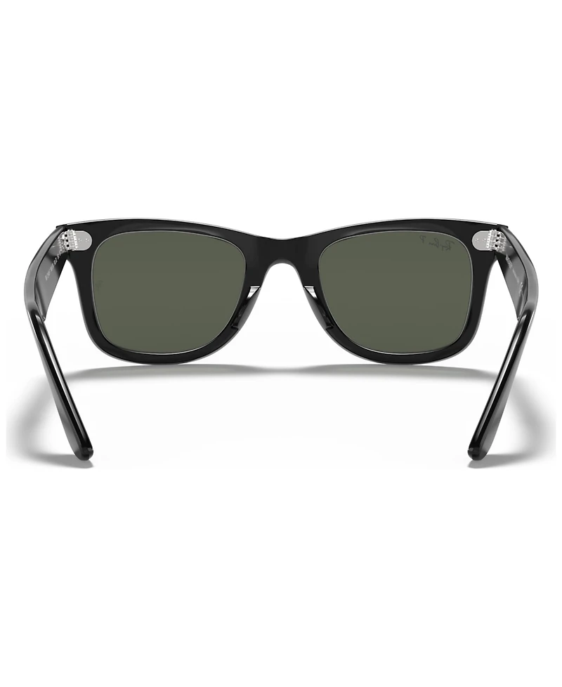 Ray-Ban Unisex Polarized Low Bridge Fit Sunglasses, RB2140F Original Wayfarer Classic 54