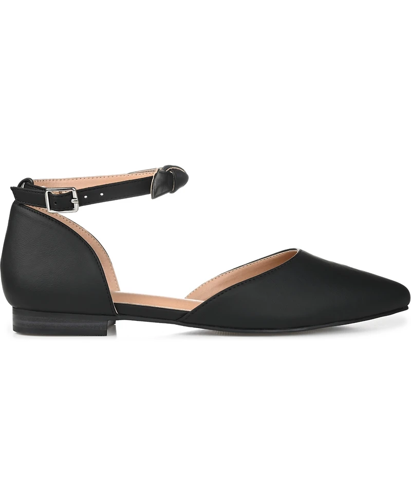 Journee Collection Women's Vielo Bow Ankle Strap Flats
