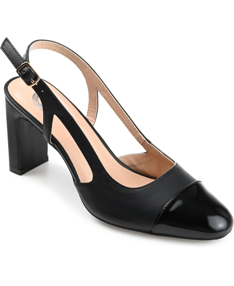 Journee Collection Women's Reignn Cap Toe Slingback Pumps