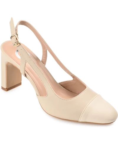Journee Collection Women's Reignn Cap Toe Slingback Pumps