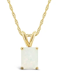 Opal (3/4 ct.t.w ) Pendant Necklace 14K White Gold or Yellow