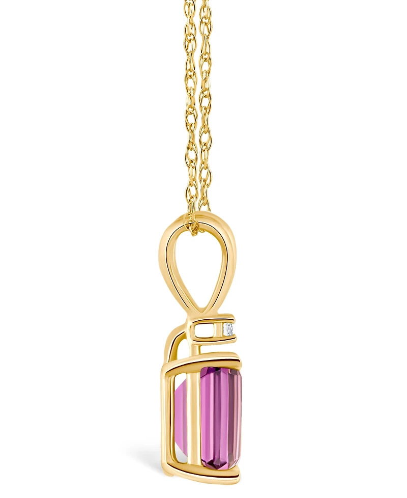 Pink Topaz (1-1/3 ct. t.w.) and Diamond Accent Pendant Necklace 14K Yellow Gold or White