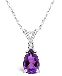 Amethyst (1 ct. t.w.) and Diamond Accent Pendant Necklace 14K Yellow Gold or White