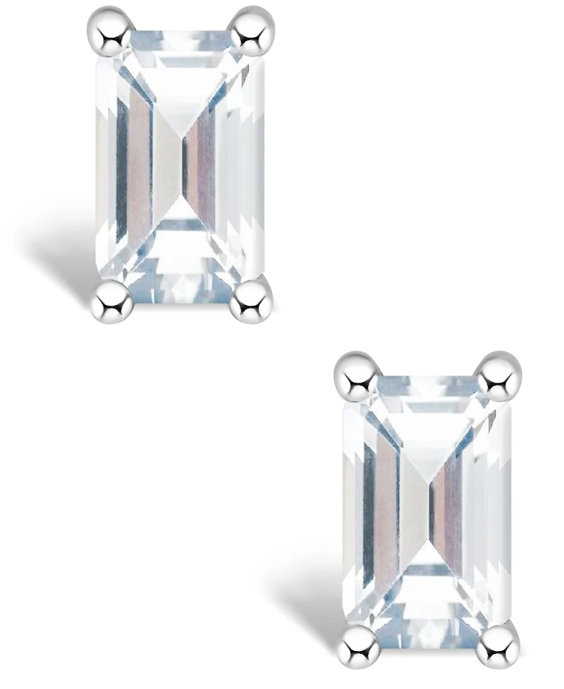 White Topaz (3/4 ct. t.w.) Stud Earrings 14K Yellow Gold or