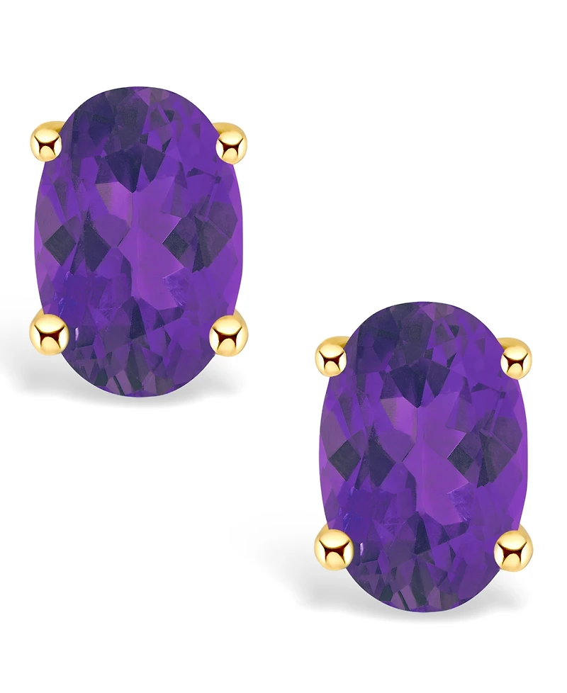 Amethyst (7/8 ct. t.w.) Stud Earrings 14K Yellow Gold or White