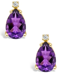 Amethyst (1-7/8 ct. t.w.) and Diamond Accent Stud Earrings in 14K Yellow Gold or 14K White Gold