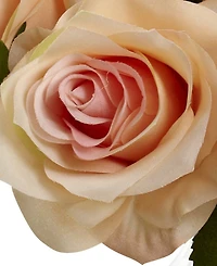 Nearly Natural Rose Arrangement w/Vase