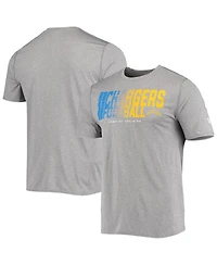Men's New Era Heathered Gray Los Angeles Chargers Combine Authentic Game On T-shirt