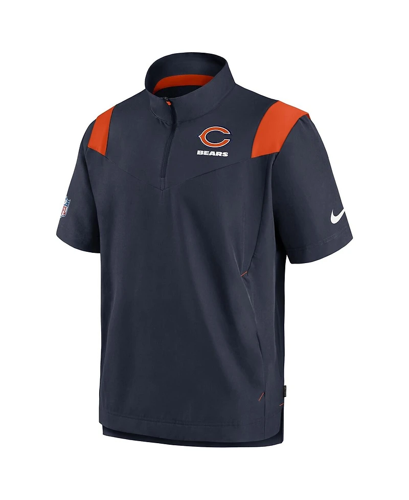 Men's Nike Navy Chicago Bears Coaches Chevron Lockup Pullover Top