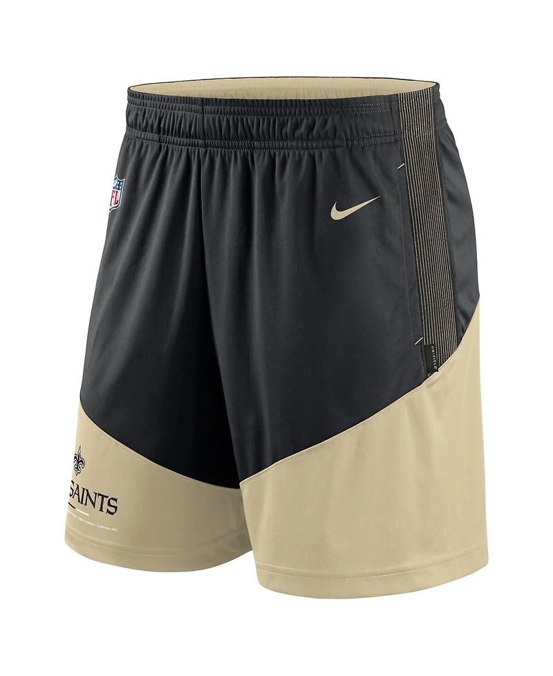 Men's Nike Black, Gold New Orleans Saints Primary Lockup Performance Shorts