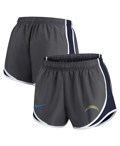 Women's Nike Charcoal Los Angeles Chargers Logo Performance Tempo Shorts