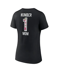 Women's Fanatics Black Las Vegas Raiders Plus Size Mother's Day #1 Mom V-Neck T-shirt