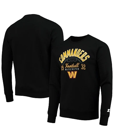 Men's Starter Black Washington Commanders Pullover Sweatshirt
