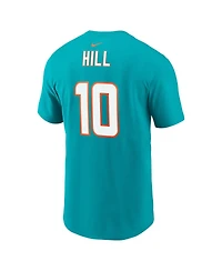 Men's Nike Tyreek Hill Aqua Miami Dolphins Player Name & Number T-shirt