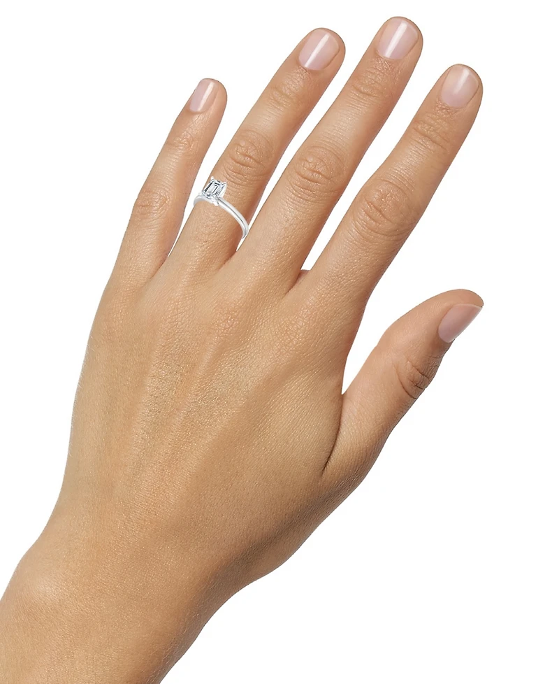 Diamond Emerald-Cut Solitaire Engagement Ring (1 ct. t.w.) in 14k White Gold