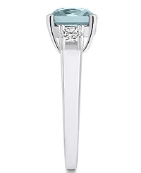 Macy's Aquamarine (2 ct. t.w.) and Diamond (1/3 Ring 14K White Gold