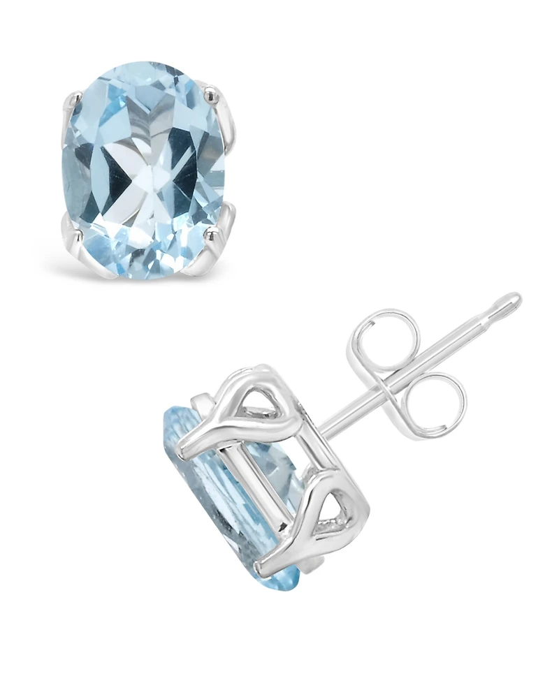 Macy's Topaz (3-1/5 ct. t.w.) Stud Earrings in 14K White Gold