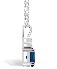 Macy's London Blue Topaz (1-5/8 Ct. T.w.) and Diamond (1/10 Ct. T.w.) Pendant Necklace in 14K Gold
