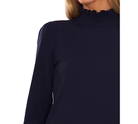 CeCe Women's Mock Neck Long Sleeve Sweater
