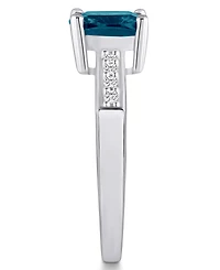 Macy's London Blue Topaz and Diamond Ring (2-3/4 ct.t.w 1/8 ct.t.w) 14K White Gold