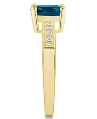 Macy's London Blue Topaz and Diamond Ring (2-3/4 ct.t.w 1/8 ct.t.w) 14K Yellow Gold