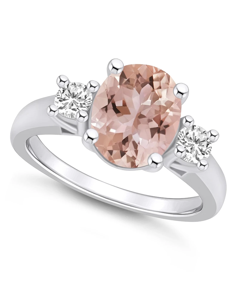 Macy's Morganite and Diamond Ring (2-1/2 ct.t.w 1/3 ct.t.w) 14K White Gold