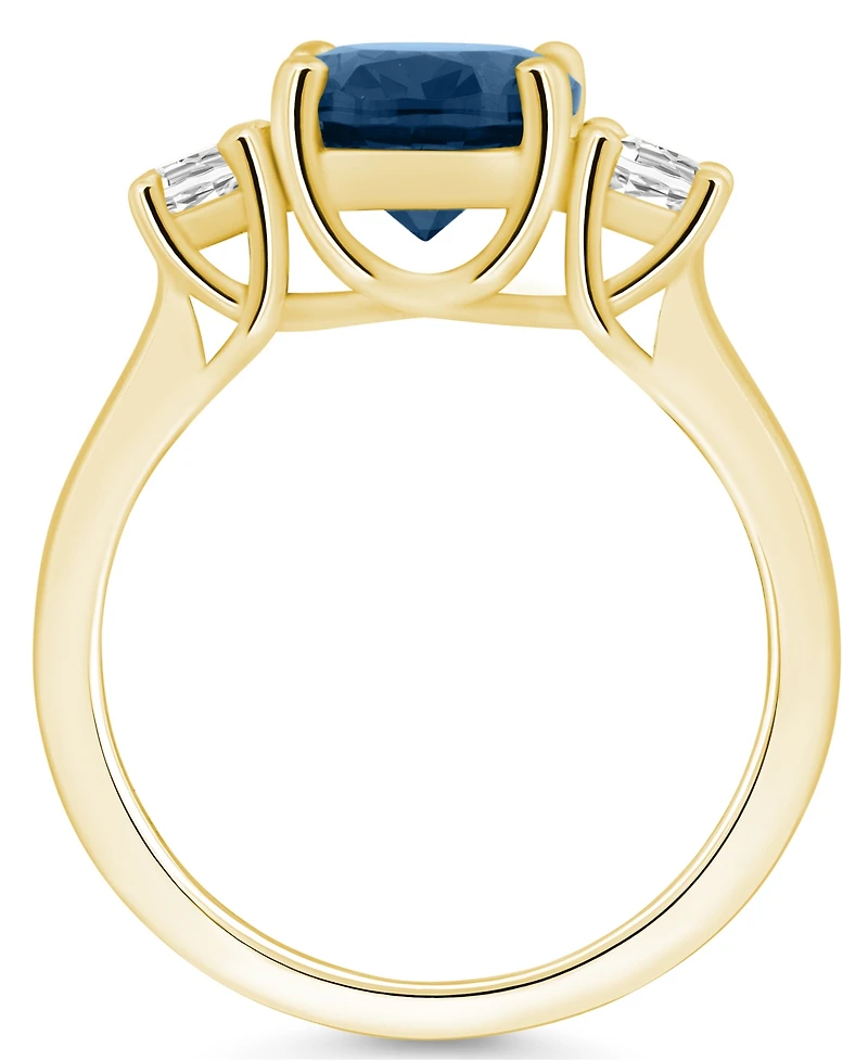 Macy's London Blue Topaz and Diamond Ring (3-5/8 ct.t.w 1/3 ct.t.w) 14K Yellow Gold