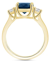 Macy's London Blue Topaz and Diamond Ring (3-5/8 ct.t.w 1/3 ct.t.w) 14K Yellow Gold
