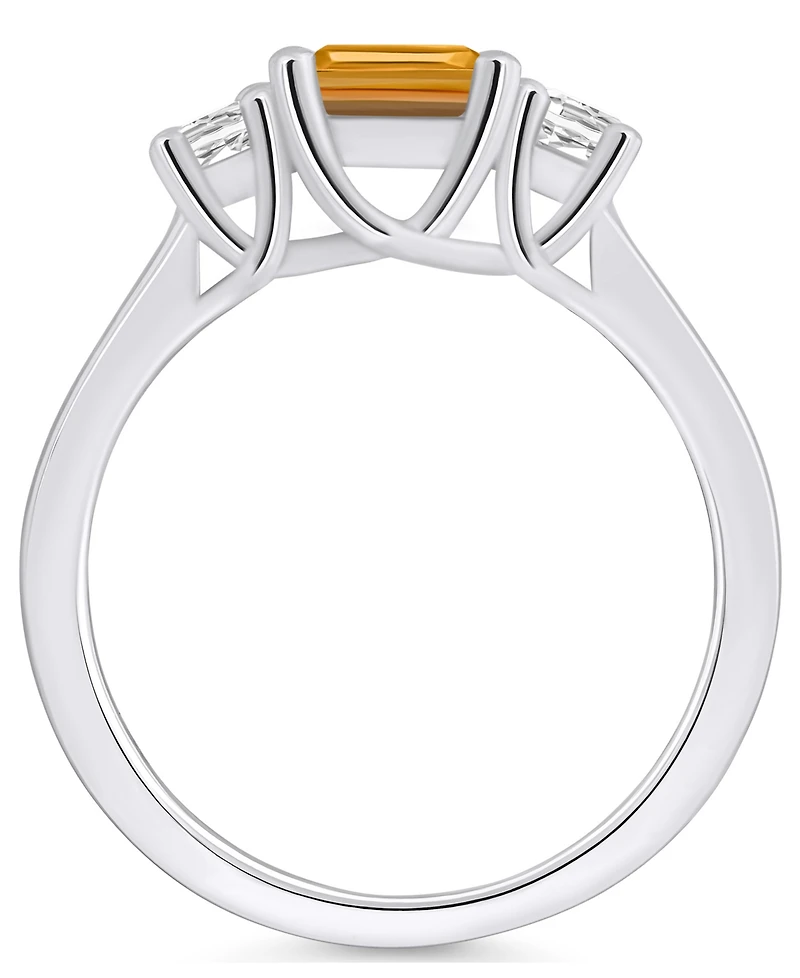 Macy's Citrine and Diamond Ring (1-5/8 ct.t.w 1/4 ct.t.w) 14K White Gold