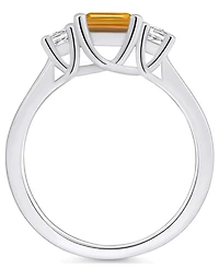 Macy's Citrine and Diamond Ring (1-5/8 ct.t.w 1/4 ct.t.w) 14K White Gold