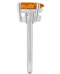 Macy's Citrine and Diamond Ring (1-3/4 ct.t.w 1/10 ct.t.w) 14K White Gold