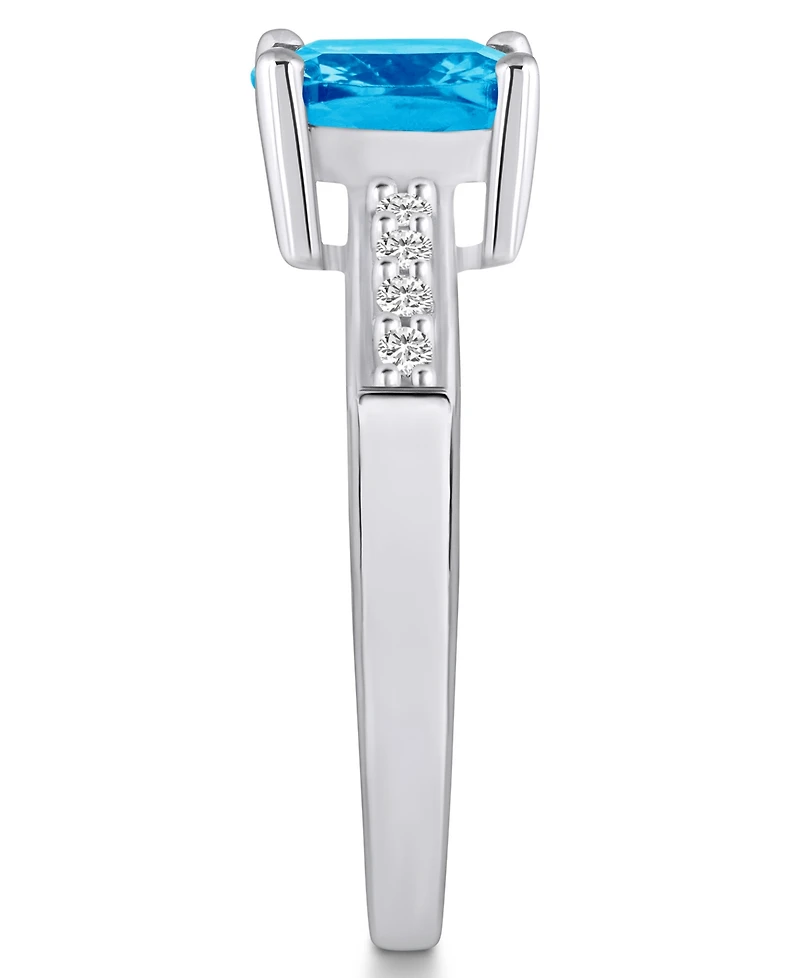 Macy's Blue Topaz and Diamond Ring (2-3/4 ct.t.w 1/8 ct.t.w) 14K White Gold