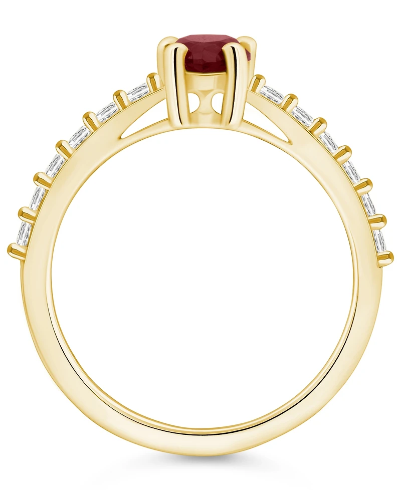 Macy's Garnet (1-1/10 Ct. T.w.) and Diamond (1/3 Ring 14K Yellow Gold