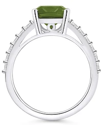 Macy's Peridot (2-3/8 Ct. T.w.) and Diamond (1/3 Ring 14K White Gold