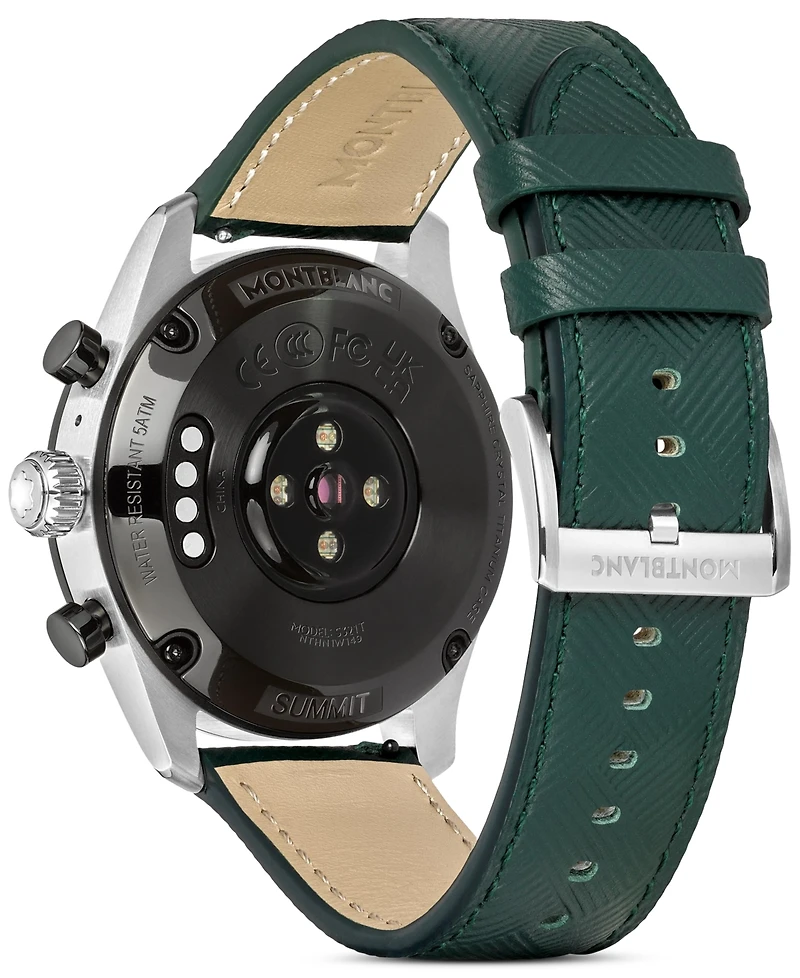 Montblanc Men's Summit 3 Green Leather Strap Smart Watch 42mm