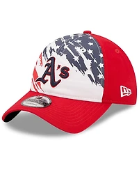 Men's New Era Red Oakland Athletics 2022 4Th Of July 9TWENTY Adjustable Hat