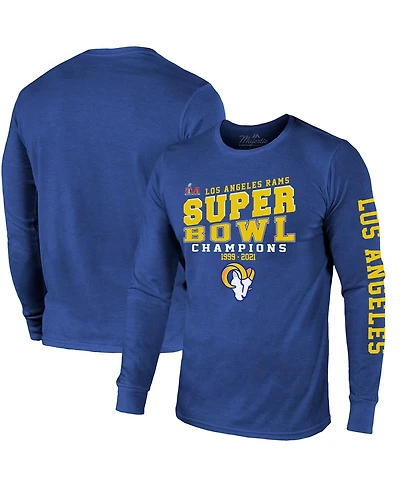 Men's Majestic Threads Royal Los Angeles Rams 2-Time Super Bowl Champions Loudmouth Long Sleeve T-shirt