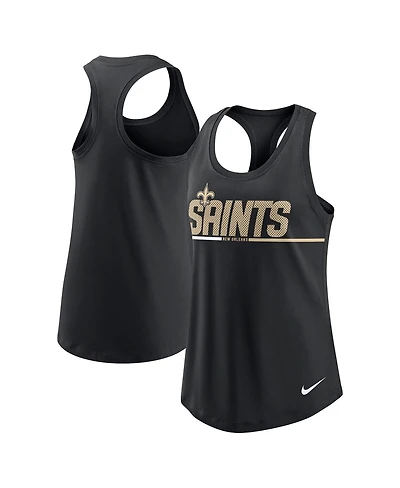 Women's Nike Black New Orleans Saints Team Name City Tri-Blend Racerback Tank Top