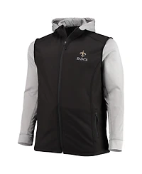 Men's Dunbrooke Black and Gray New Orleans Saints Big Tall Alpha Full-Zip Hoodie Jacket