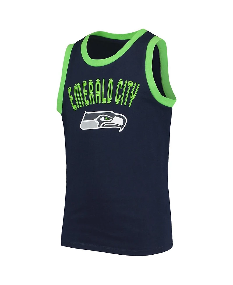 Big Boys College Navy Seattle Seahawks Striker Tank Top