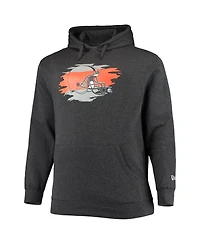 Men's New Era Charcoal Cleveland Browns Big and Tall Primary Logo Pullover Hoodie