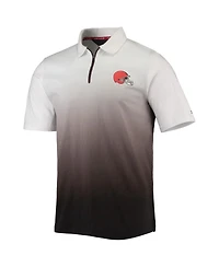 Men's Tommy Hilfiger White, Brown Cleveland Browns Rory Quarter-Zip Polo Shirt
