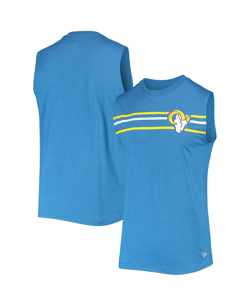 Men's New Era Royal Los Angeles Rams Brushed Sleeveless Tank Top