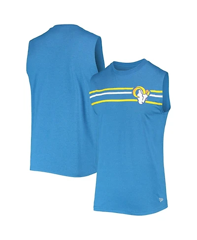 Men's New Era Royal Los Angeles Rams Brushed Sleeveless Tank Top