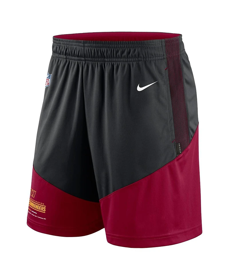 Men's Nike Black, Burgundy Washington Commanders Primary Lockup Performance Shorts
